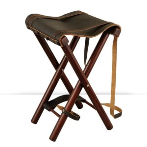 Banqueta Madera Y Piel - 4 Patas