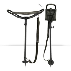 Bastón Asiento De Acero Y Piel - Negro